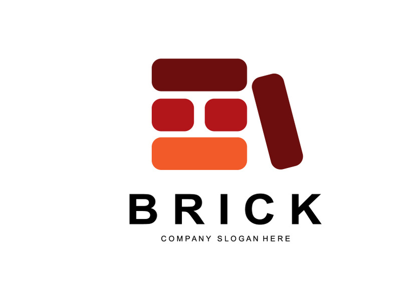 Bricks Logo Design, Material Stone Illustration Vector, Building Construction Icon