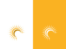 Creative sun concept logo illustration design template