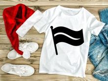 Black pirate flag waving on wooden pole isolated minimal design