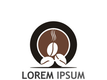 Creative coffee bean logo design.