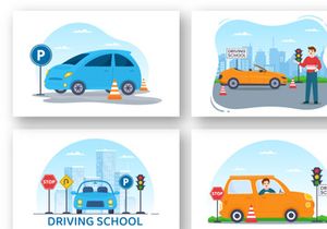 12 Driving School Illustration