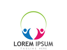 Community of people logo design with creative idea.