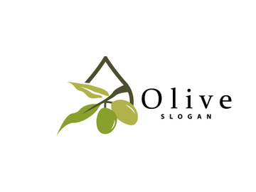 Olive Oil Logo, Olive Leaf Plant Herbal Garden Vector preview picture