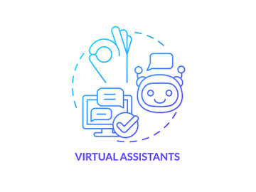 Virtual assistants blue gradient concept icon preview picture