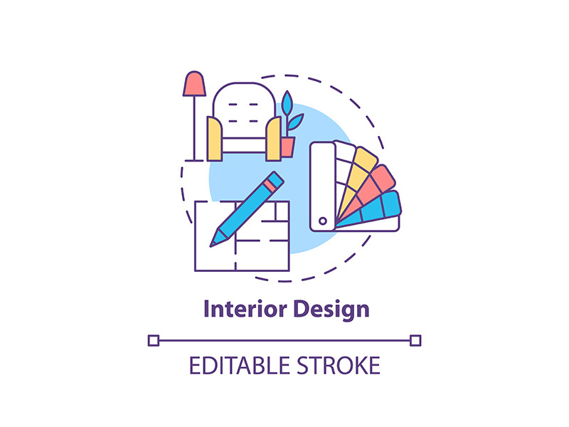 Interior design concept icon