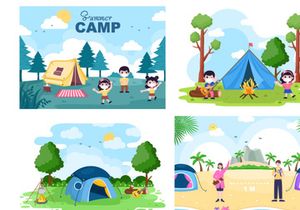 22 Summer Camp Landscape Illustration