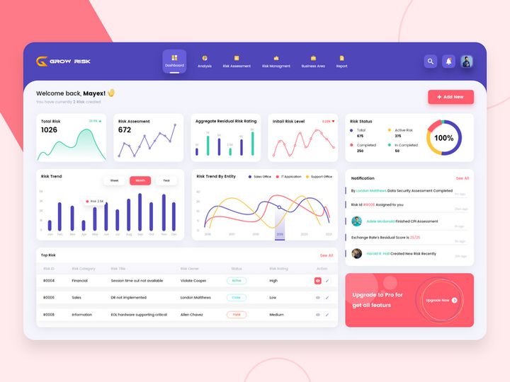 Risk Analysis Dashboard Design