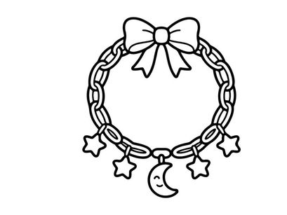 Hand-drawn Halloween wreath with bow and dangling bats. Vector-style autumn door decoration for spooky seasonal home decor.