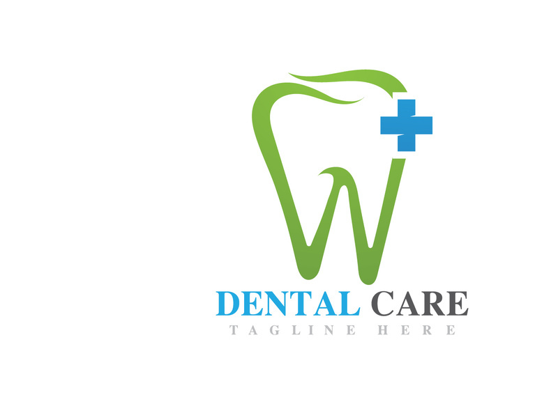 Dental care logo vector icon design