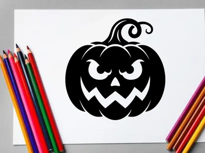 Halloween Jack-o'-lantern with a spooky carved face for festive celebrations