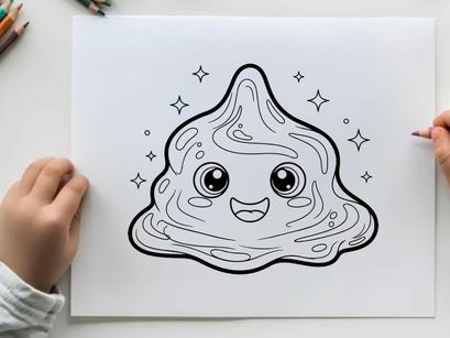 Cute amoeba character smiling vector illustration flat design