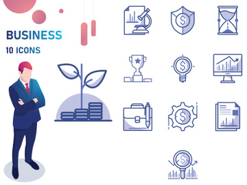 Bleu : Business And Finance IconSet preview picture