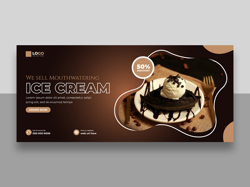 Ice Cream Shop Facebook Cover Ver-3
