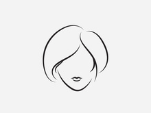 Hair woman and face logo and symbols