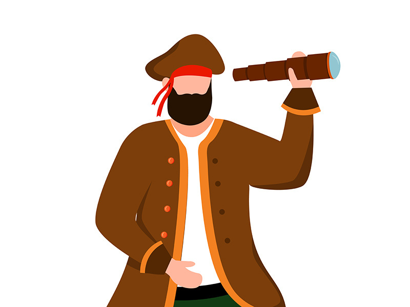 Pirate flat vector illustration