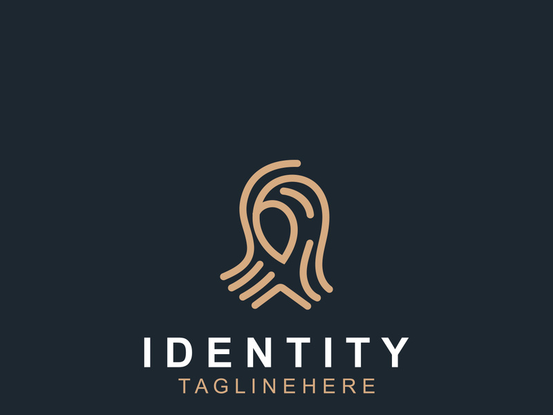 Fingerprint technology Logo Security system element symbol biometric template