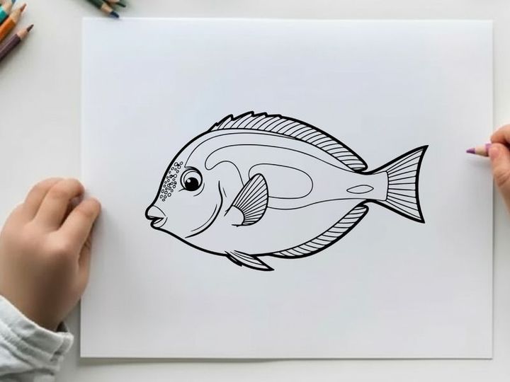 Stylized fish swimming vector illustration flat design