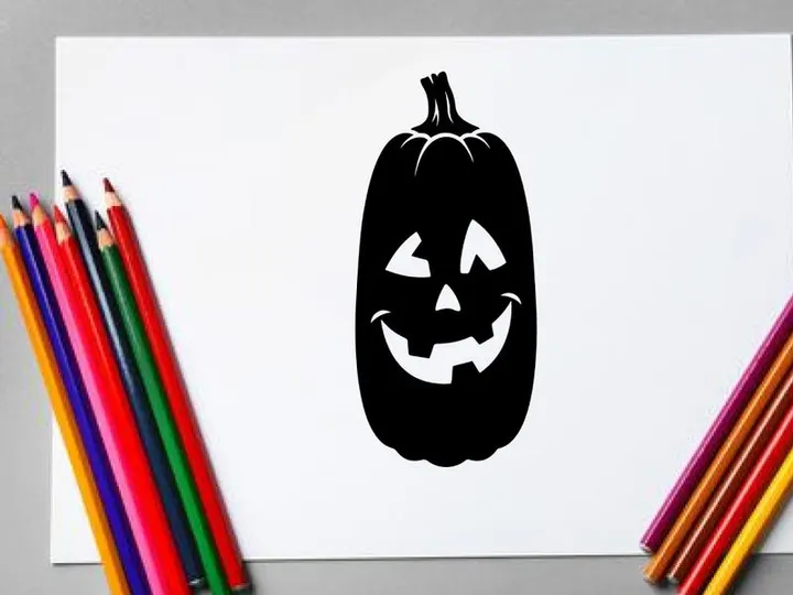 Abóbora de Halloween com rosto esculpido para decoração de outono