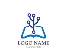 Digital book logo technology vector icon design