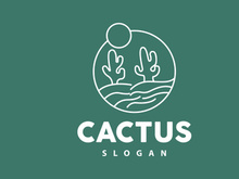 Cactus Logo, Desert Green Plant Vector