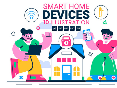 10 Smart Home Devices Illustration