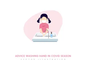 Advice washing hand in covid season vector illustration