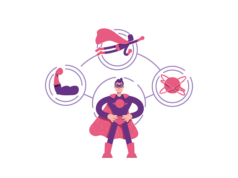 Hero archetype flat concept vector illustration