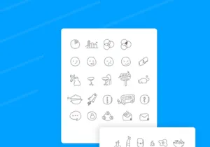 99 Line Drawing Icon Set
