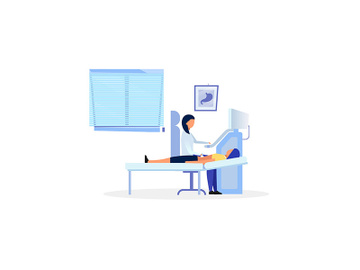 Sonographer examining digestive system flat vector illustration preview picture