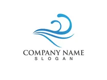 water wave logo design template
