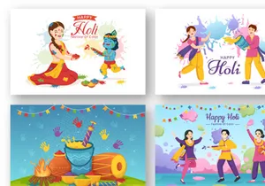 16 Happy Holi Festival Illustration