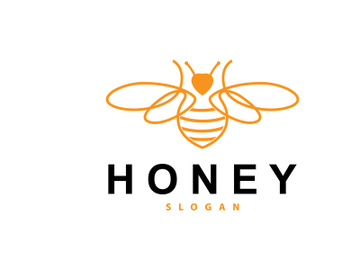 Honey Logo, Honey Bee Animal Vector preview picture