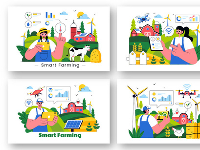 10 Smart Farming Technology Illustration