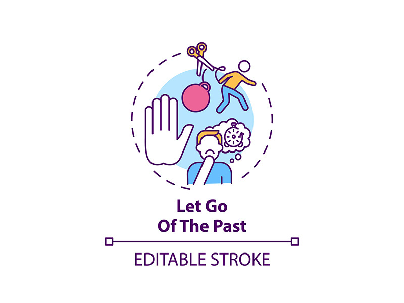 Let go of the past concept icon
