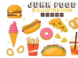 9 Delicious Junk Food Illustration preview picture