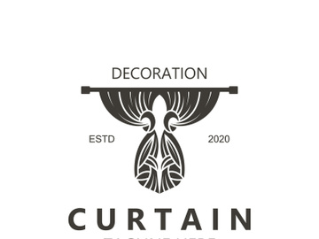 Curtain logo decoration style minimalist elegant vector design illustration preview picture