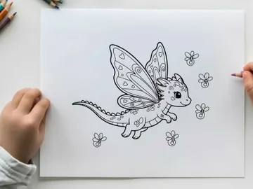 Cute lizard with butterfly wings vector illustration preview picture