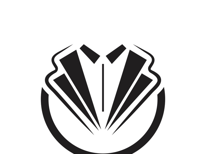 Classic tie icon and suit fashion man logo design