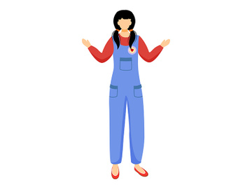 Young volunteer girl flat vector illustration preview picture