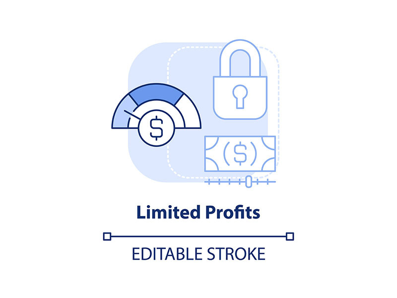 Limited profits light blue concept icon