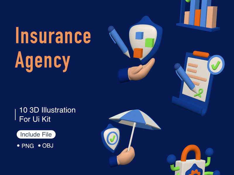 Insurance Agency 3D illustration