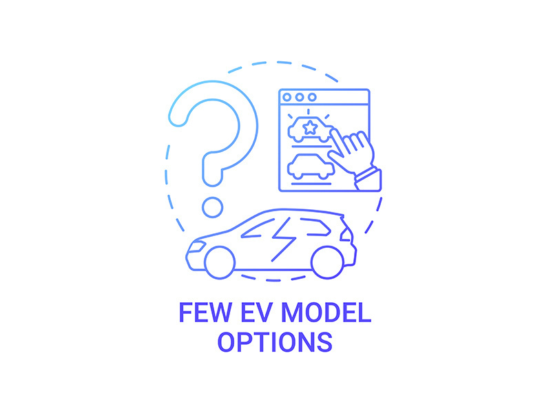 Few electric vehicles model options concept icon.