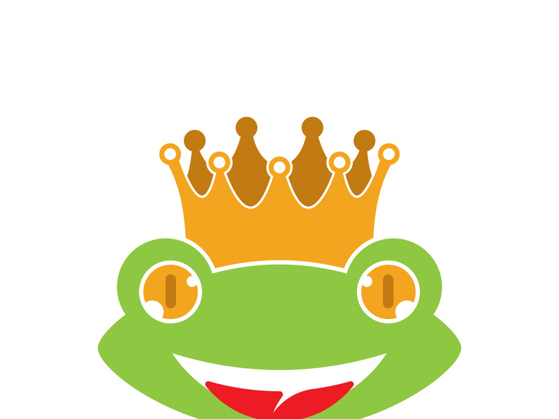 King frog logo icon template design vector illustration