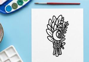 Hand-drawn Halloween cornucopia with ghost and autumn leaves. Spooky harvest illustration for seasonal decorations and festive designs.