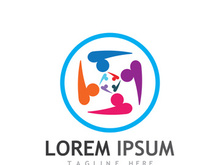 people community logo design with creative idea.