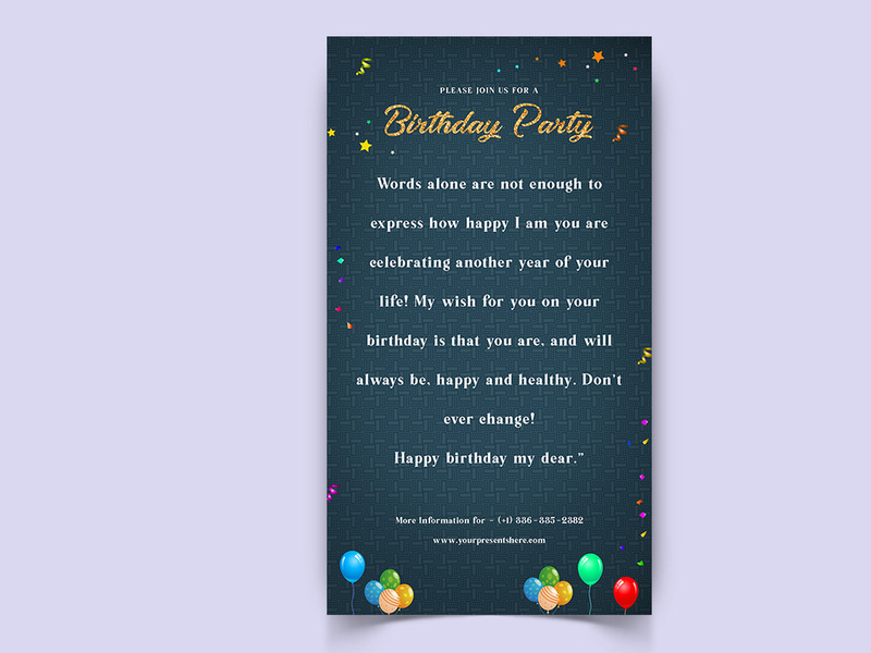 Birthday Party Social Media Post Template