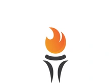 Torch flame logo icon  vector template
