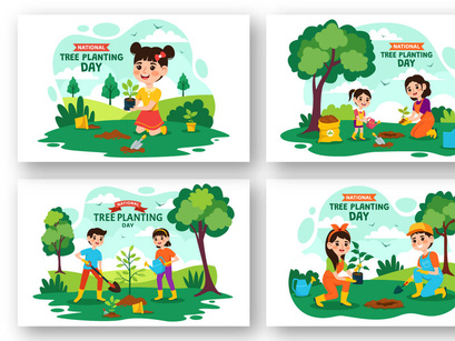12 National Tree Planting Day Illustration