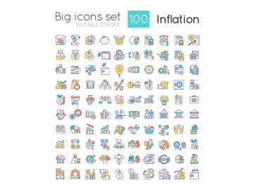 Inflation RGB color icons set preview picture