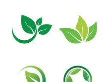 Logos of green tree leaf ecology nature element vector